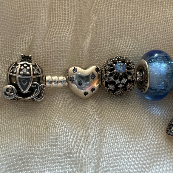 Authentic Pandora Disney Cinderella Bracelet Plus Charms - Picture 2 of 16